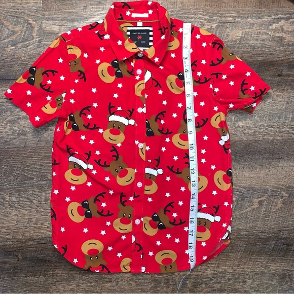 Cactus Boys Christmas Holdiay Reindeer Button Down Kids Size 7 - Picture 6 of 7